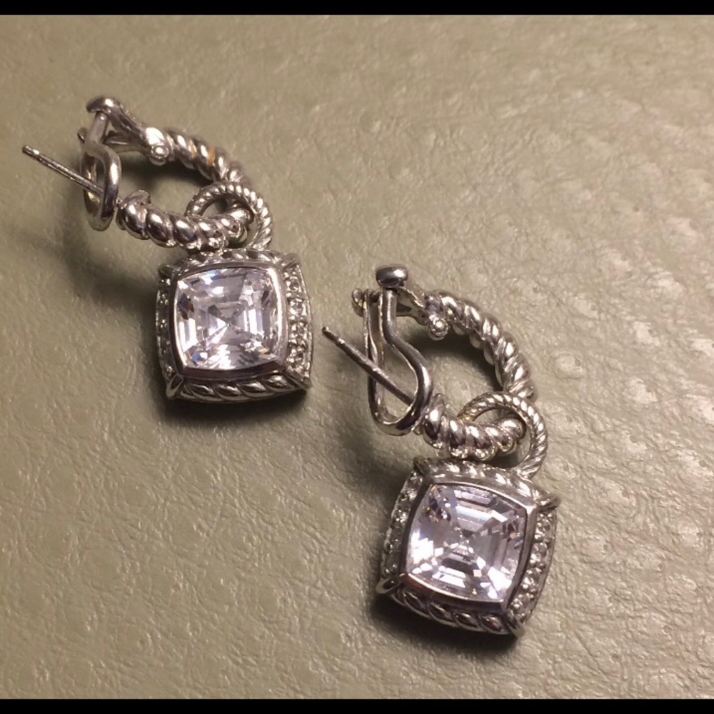 Judith Ripka Sterling Silver Diamonique Earrings